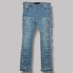 Jordan Craig Legacy Edition Distressed Denim Jeans Ripped Frayed Design Size 38